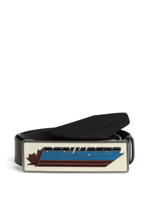 DSQUARED2 logo-plaque leather belt