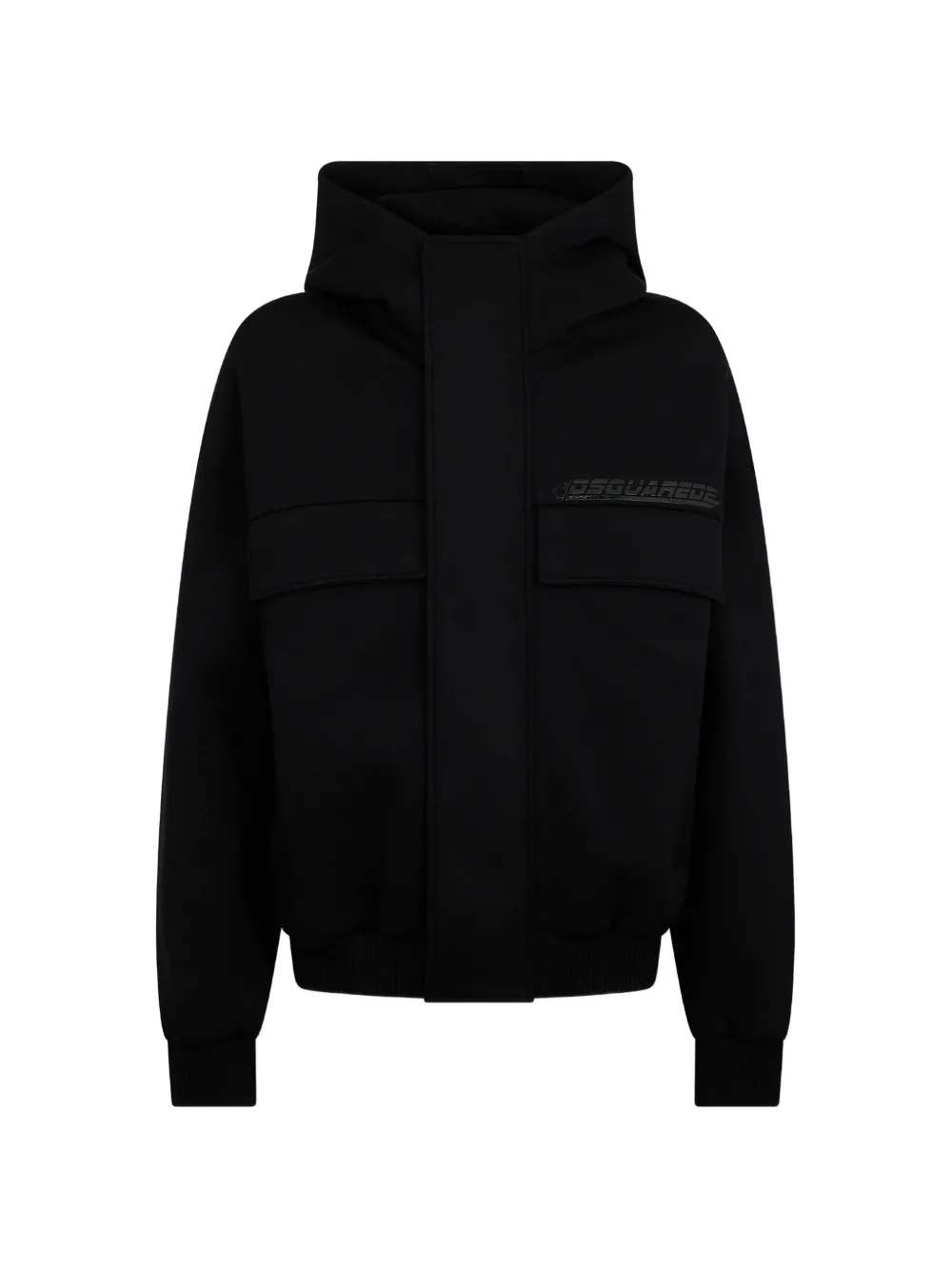 DSQUARED2 logo-print panelled hoodie - Black