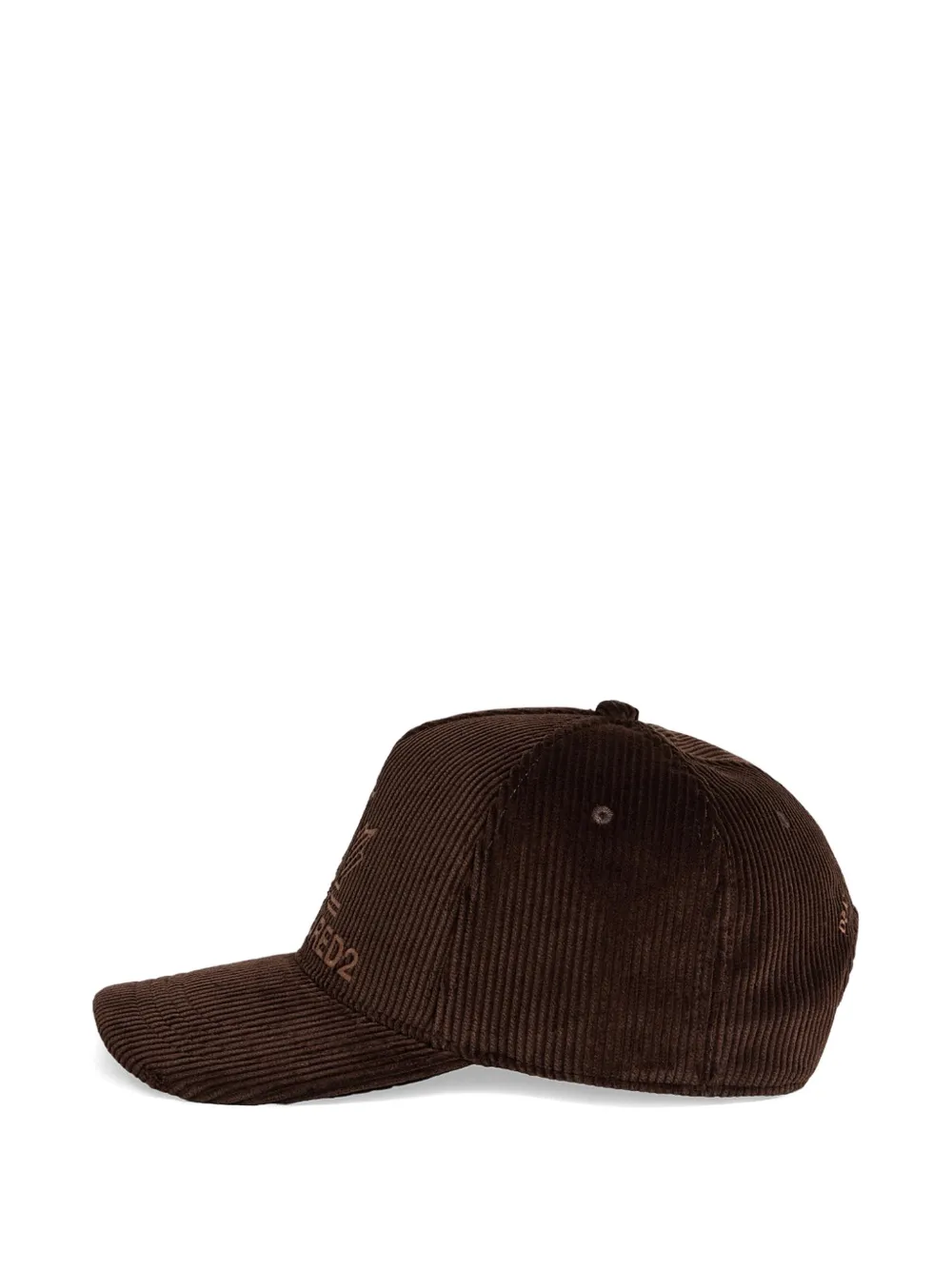 DSQUARED2 Maple Leaf ribfluwelen katoenen honkbalpet Bruin