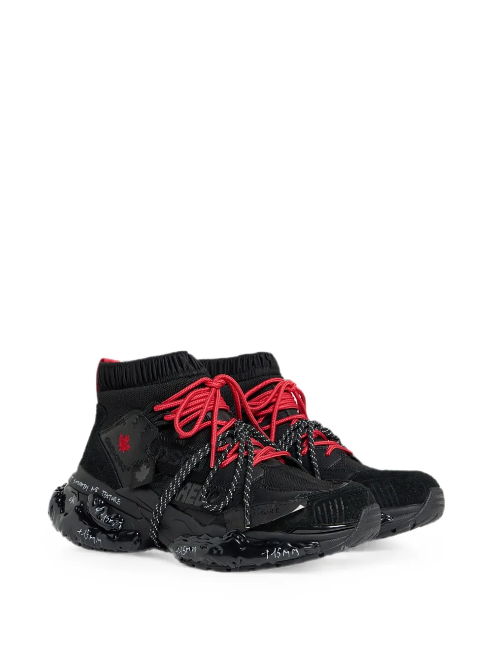 DSQUARED2 Faster sneakers met vlakken Zwart