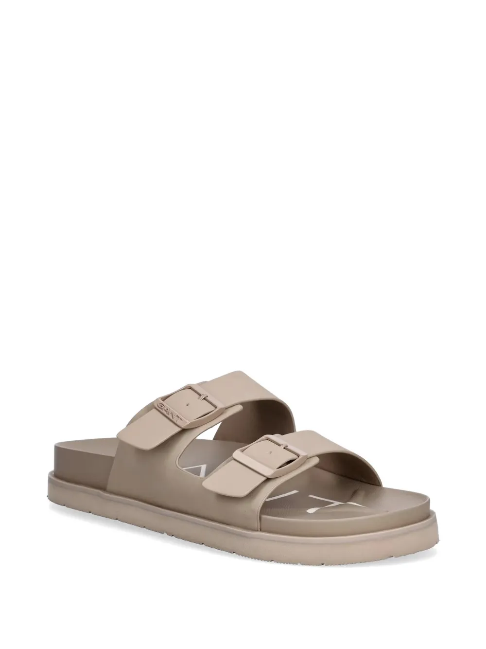 Gant buckle-fastening double-strap slides Beige