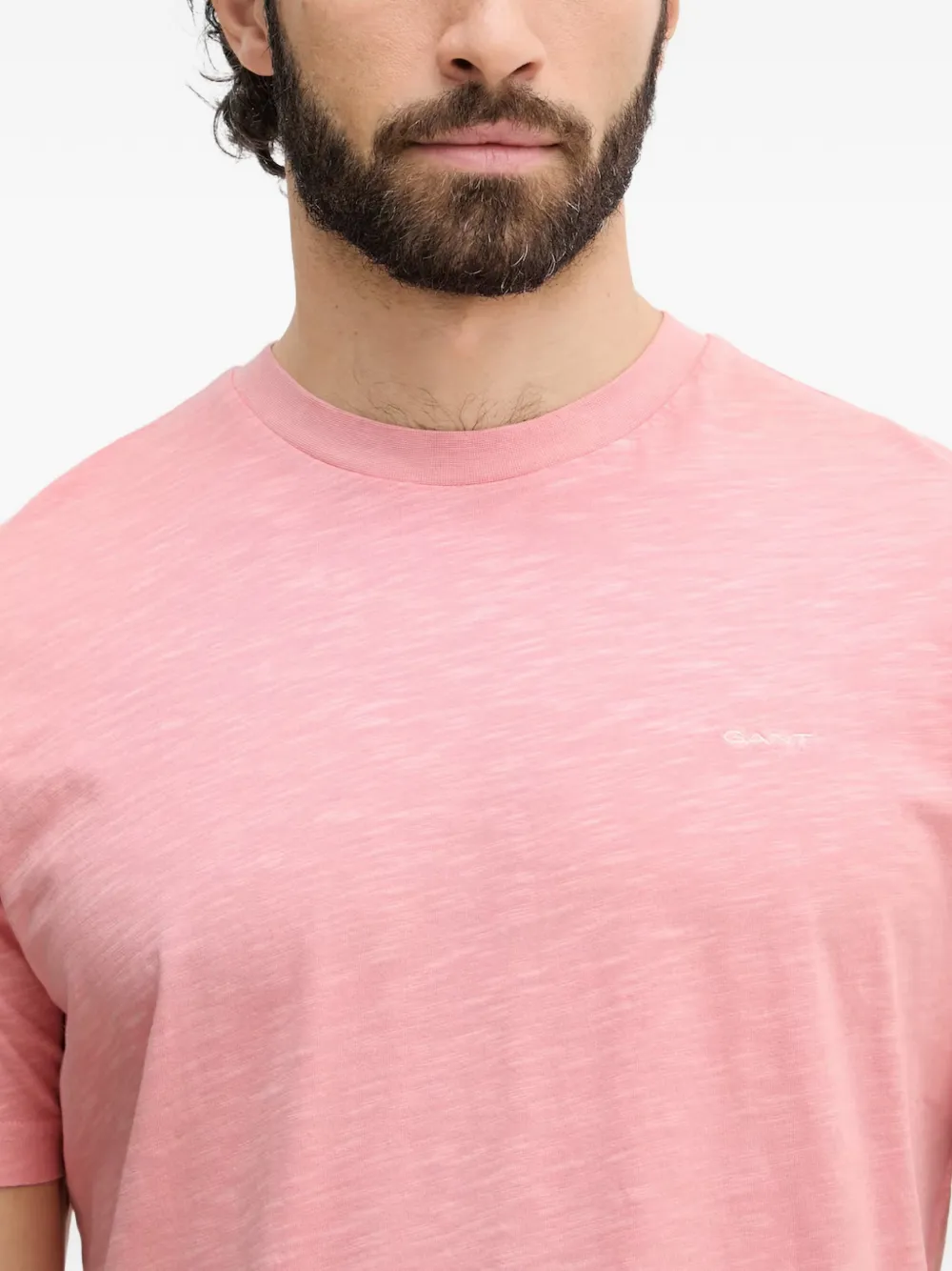 Gant T-shirt met geborduurd logo Roze