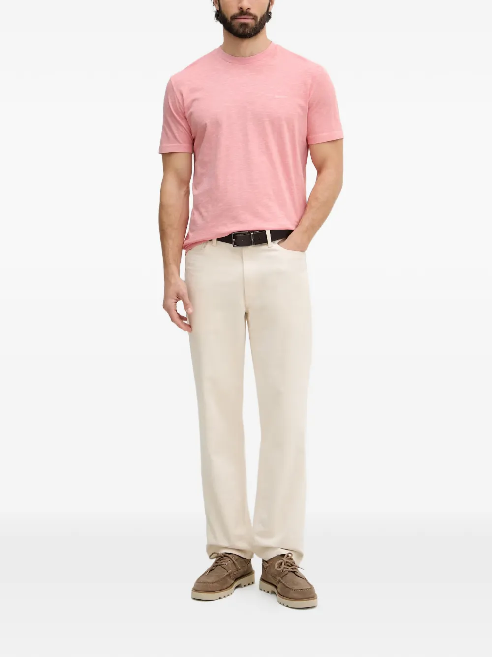 Gant T-shirt met geborduurd logo Roze
