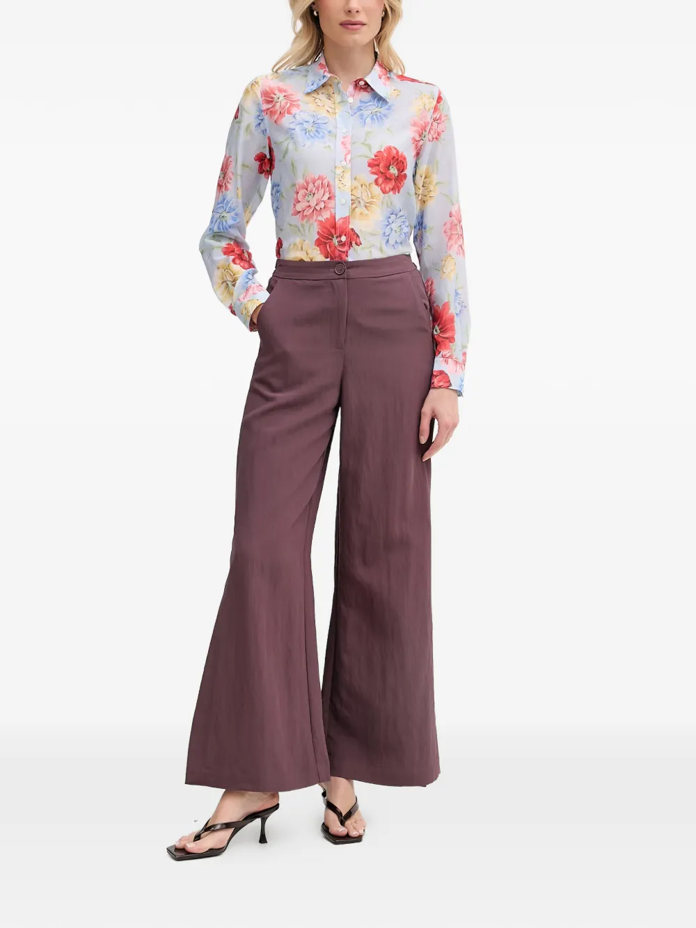 Gant Overhemd met bloemenprint Blauw