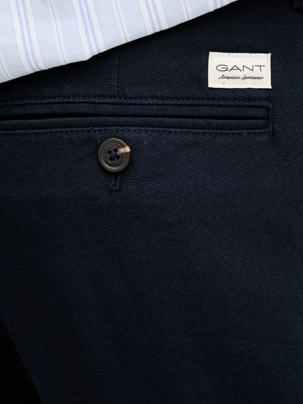 Gant Straight plooibroek Blauw