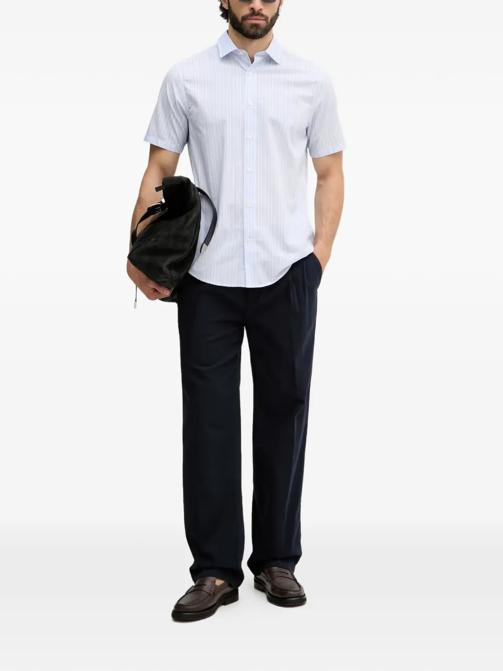 Gant Straight plooibroek Blauw