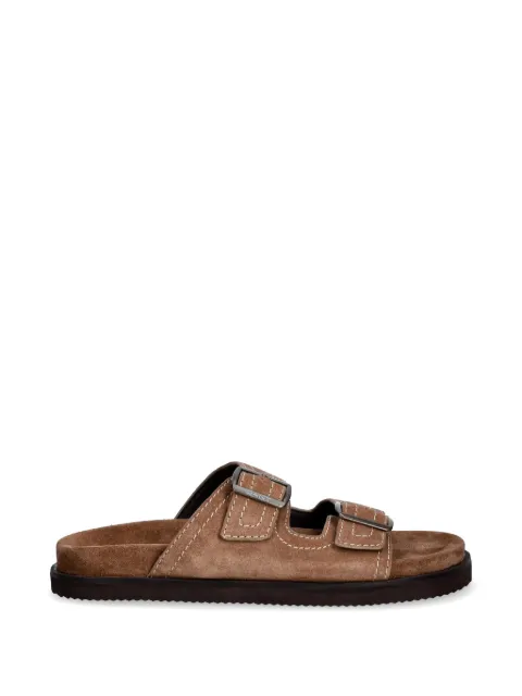 Gant buckle-fastening suede slides