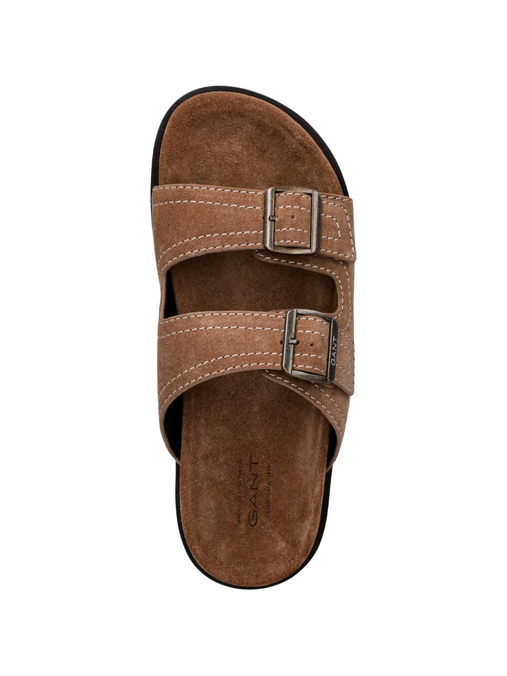 Gant buckle-fastening suede slides Bruin