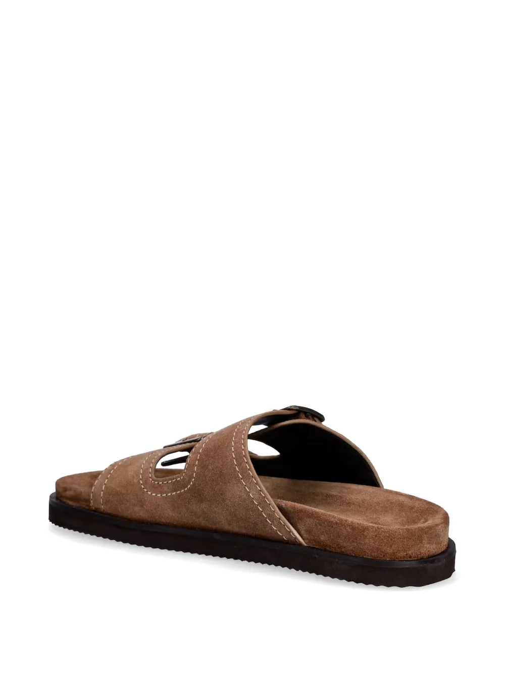 Gant buckle-fastening suede slides Bruin