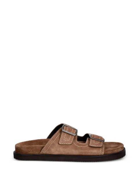 Gant buckle-fastening suede slides