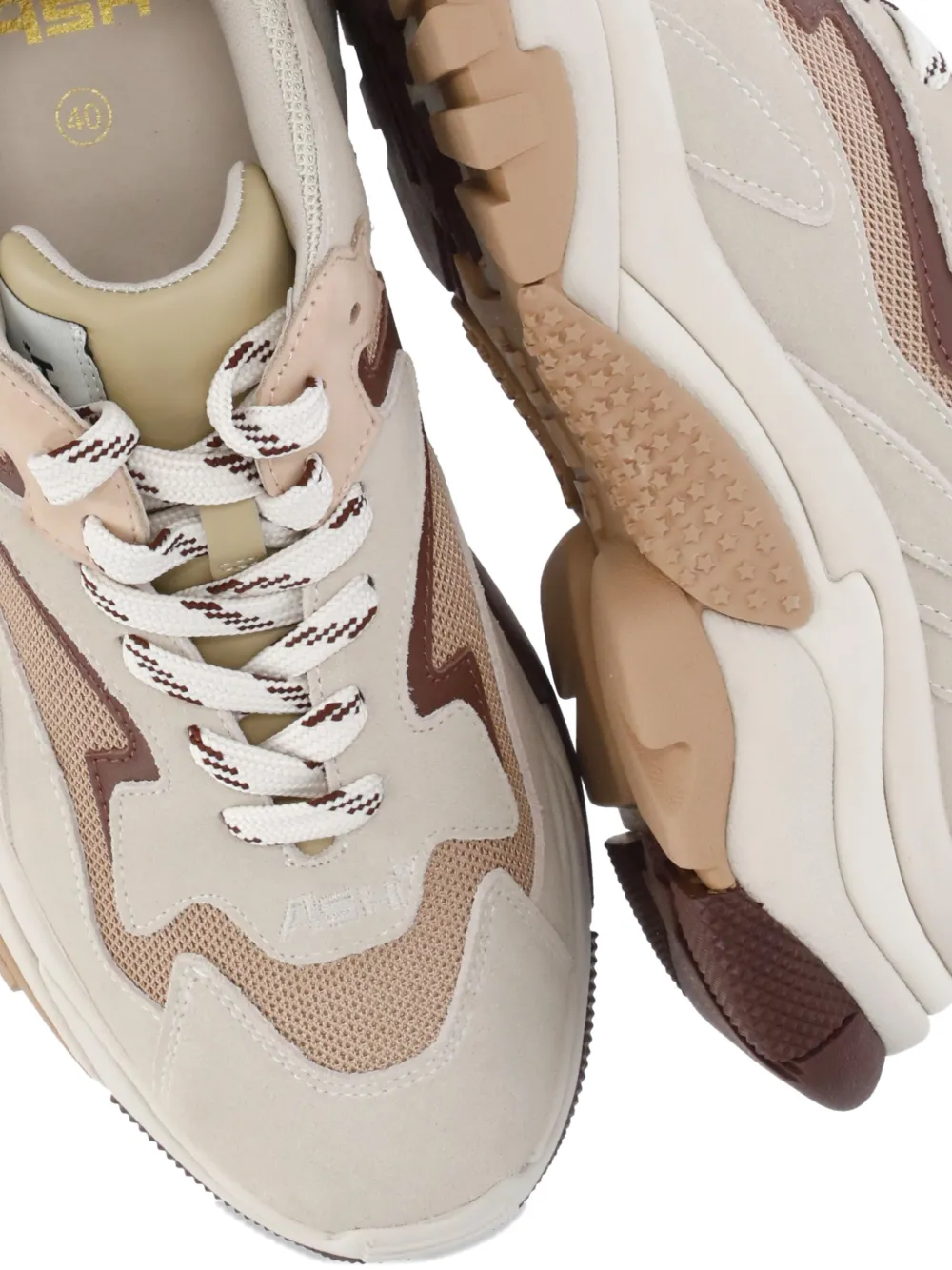 Ash Addict panelled sneakers Beige
