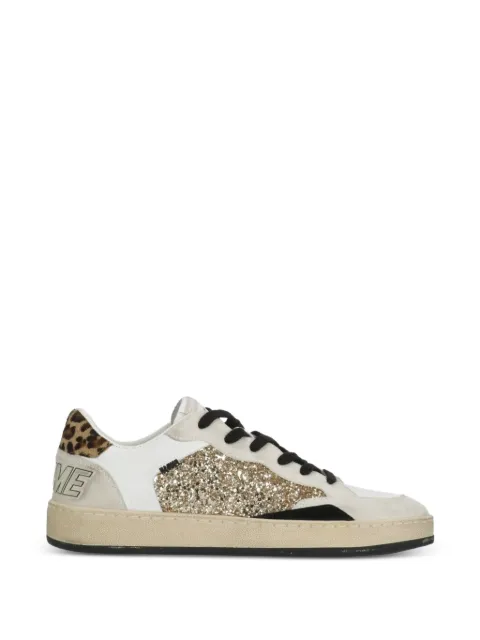 Crime London glitter-panel leopard-print sneakers
