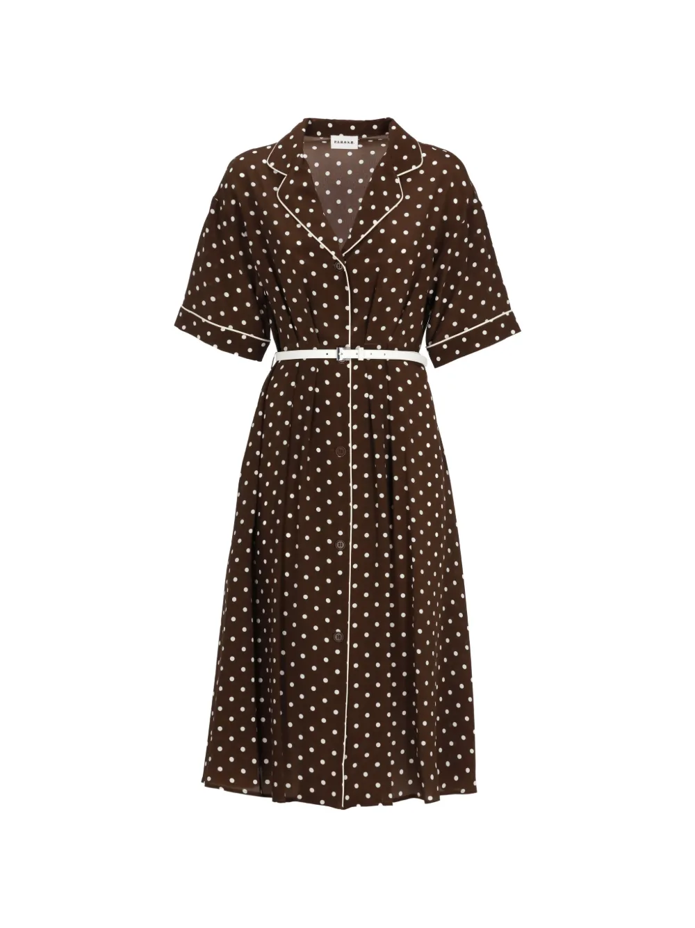 P.A.R.O.S.H. polka-dot belted midi dress - Braun