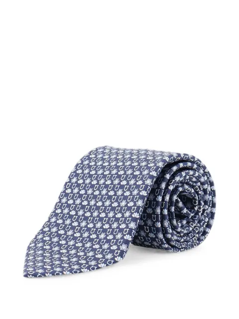 Ferragamo frog-print silk tie