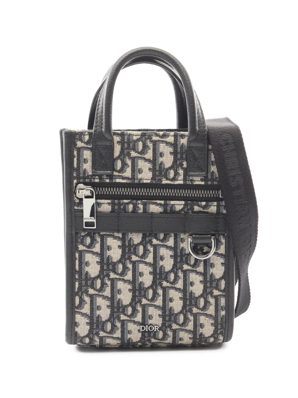 Christian Dior Pre-Owned 2010-2026 Mini Oblique Canvas Safari North-South Tote satchel - Blu