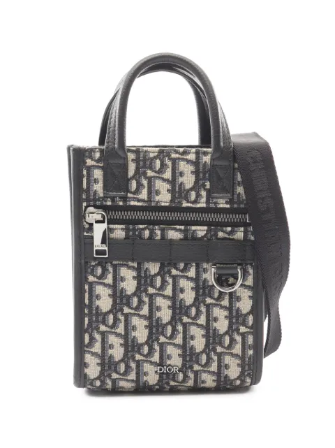 Christian Dior Pre-Owned 2010-2026 Mini Oblique Canvas Safari North-South Tote satchel