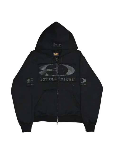 Bottega Desires logo-patch full-zip hoodie