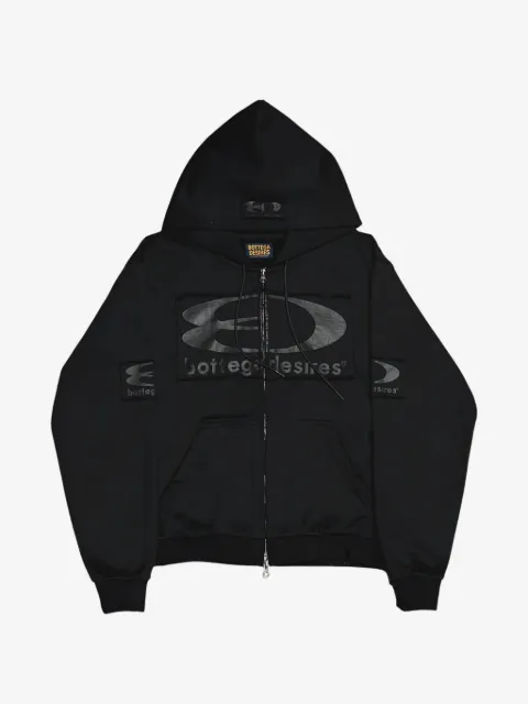 Bottega Desires logo-patch full-zip hoodie