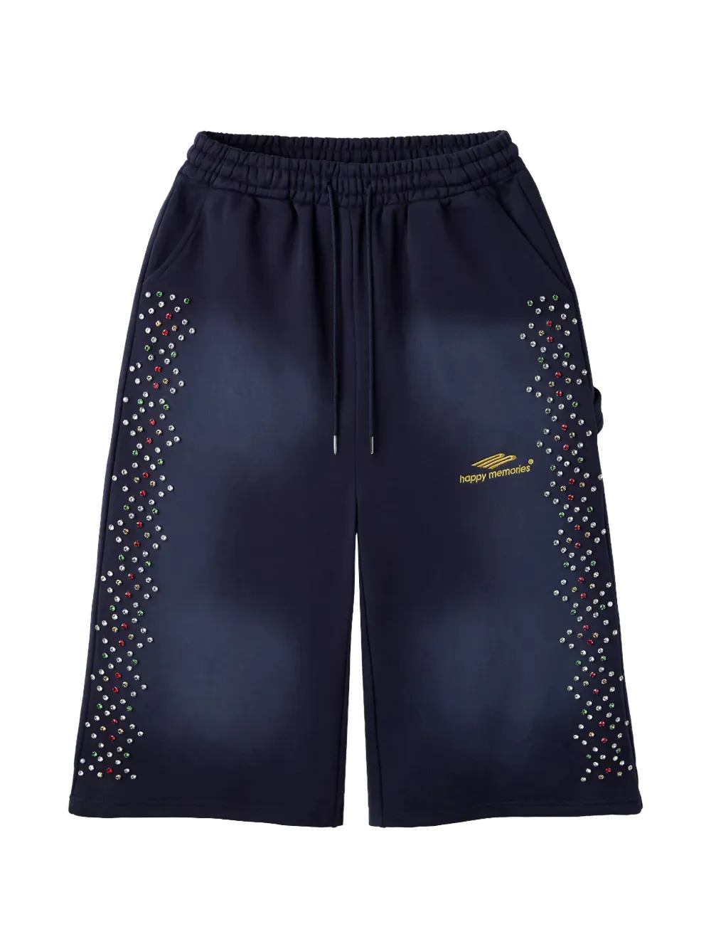Happy Memories Don't Die Shorts con strass - Blu