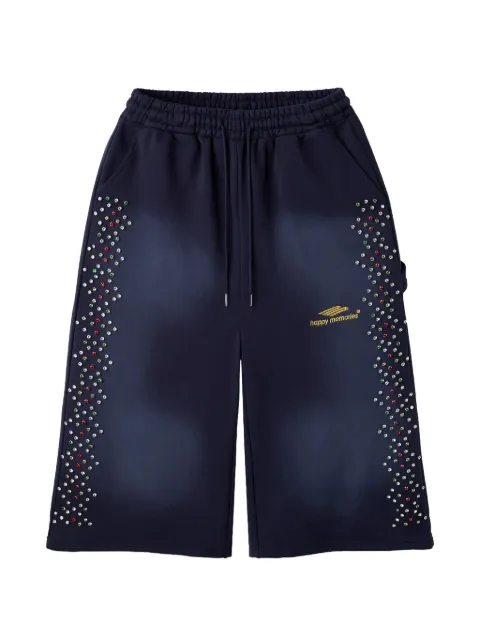 Happy Memories Don't Die crystal-embellished track shorts