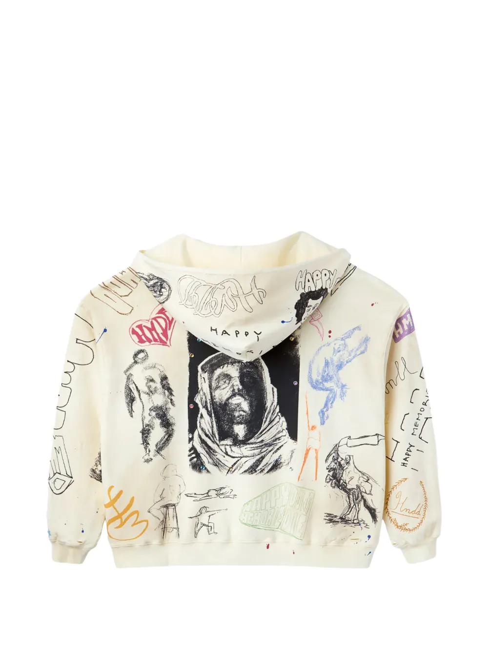 Happy Memories Don't Die Hoodie met print Beige