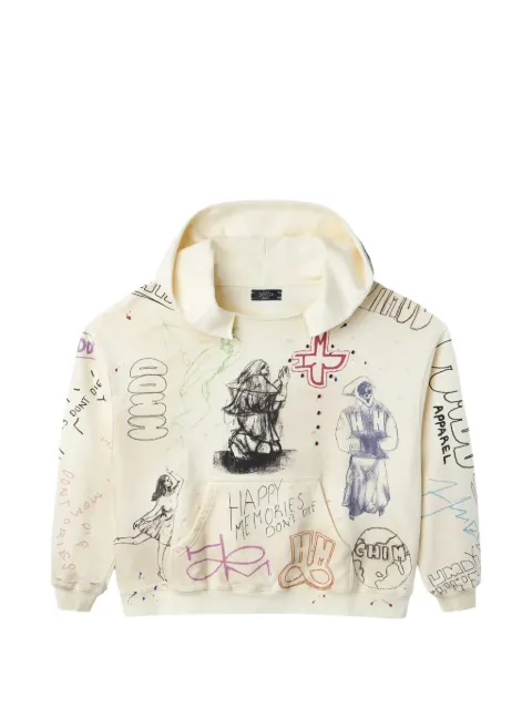 Happy Memories Don't Die hoodie con boceto estampado