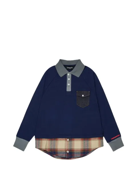 DSQUARED2 KIDS playera tipo polo con efecto de capas