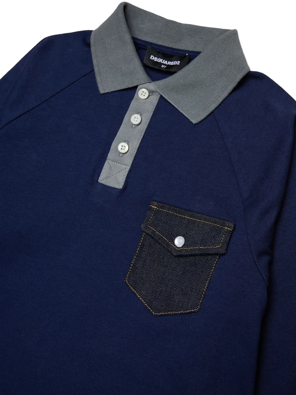 DSQUARED2 KIDS Hybrid poloshirt met gelaagd effect Blauw