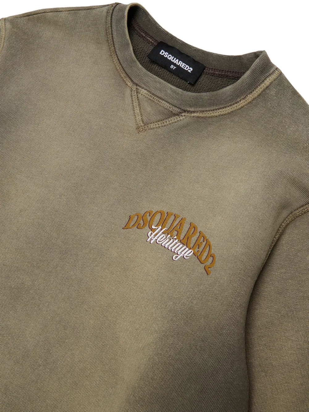 DSQUARED2 KIDS Trui met geborduurd logo en vervaagd effect Groen