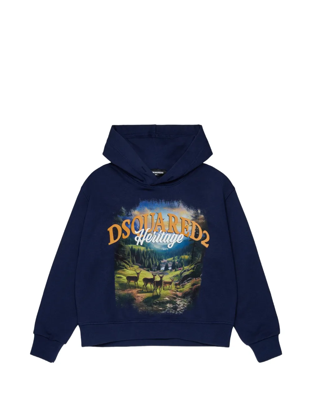 DSQUARED2 KIDS Felpa con stampa e cappuccio - Blu