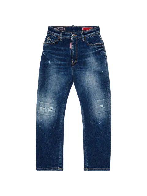 DSQUARED2 KIDS distressed paint-splatter jeans
