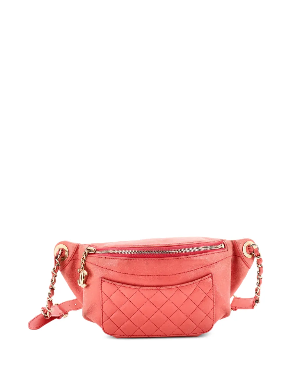 CHANEL Pre-Owned Bi Classic Waist Bag Quilted Crumpled Calfskin belt bag - Rosa