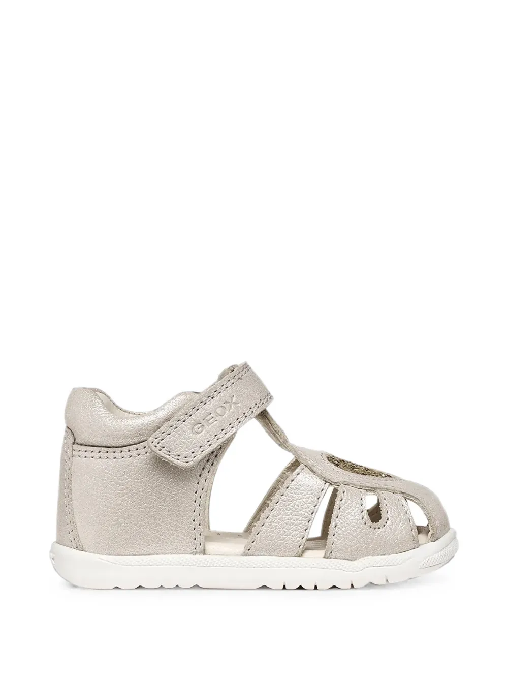Geox Kids Macchia glitter-heart touch-strap sandals Beige