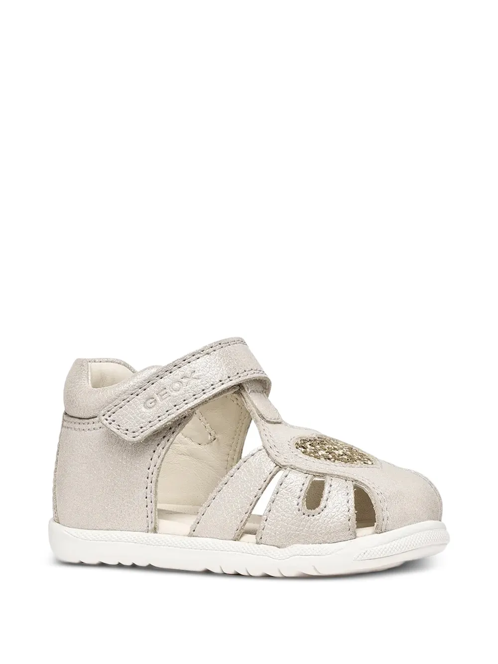 Geox Kids Macchia glitter-heart touch-strap sandals Beige