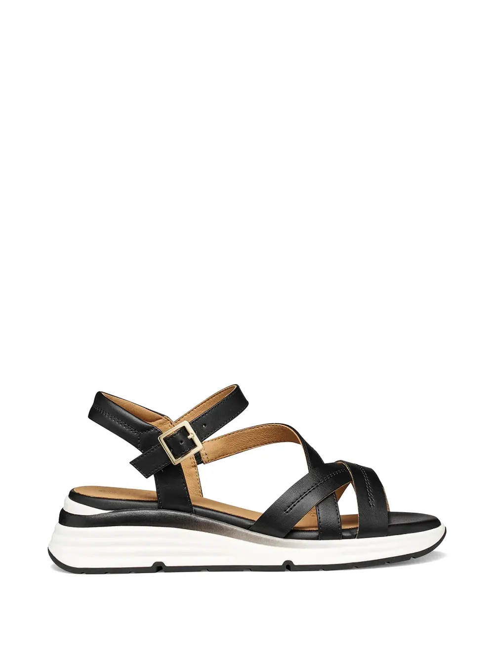 Geox crossover-strap buckle-fastening sandals - Schwarz
