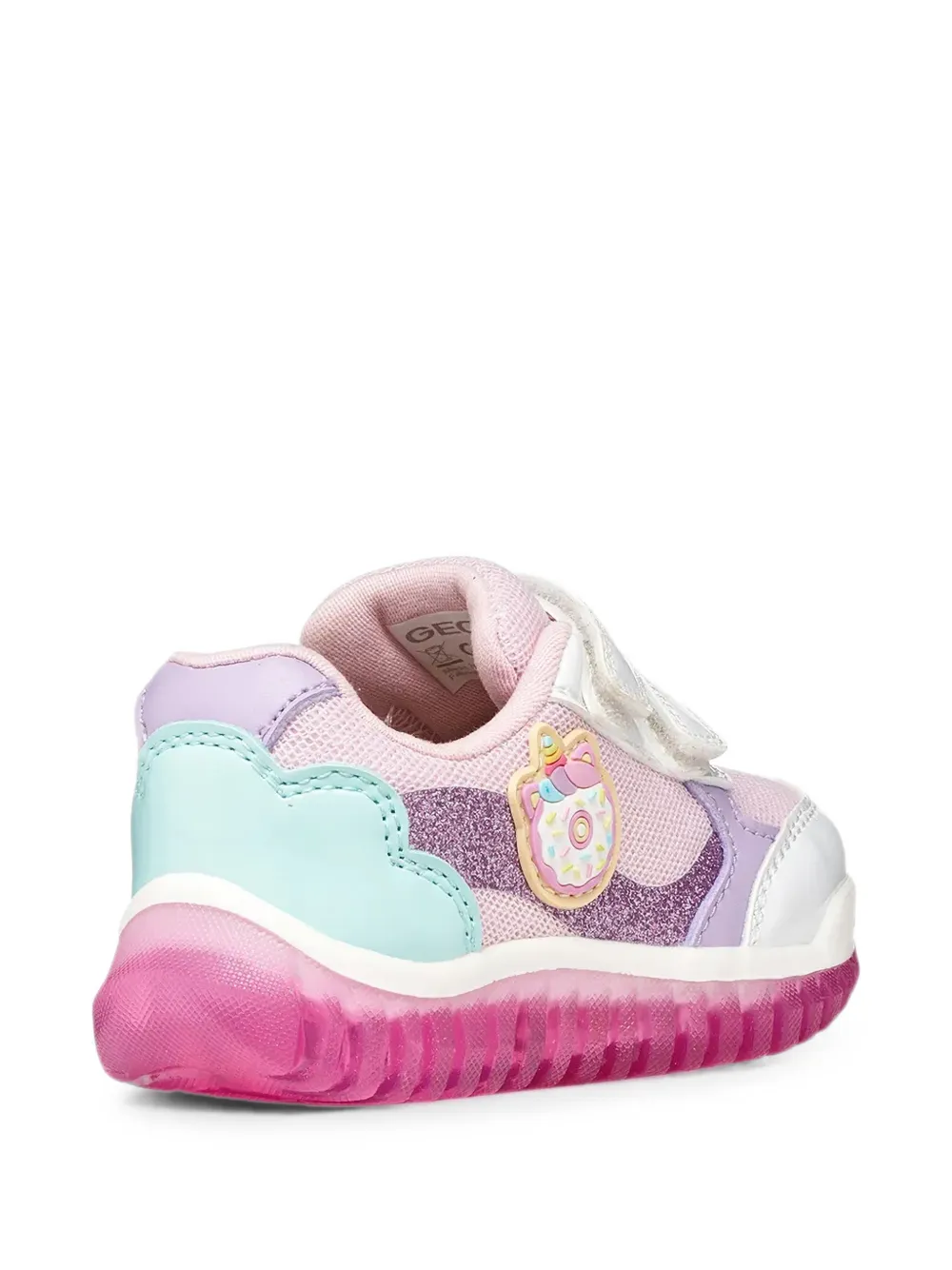 Geox Kids Lightyloo glitter-detail touch-strap sneakers Roze