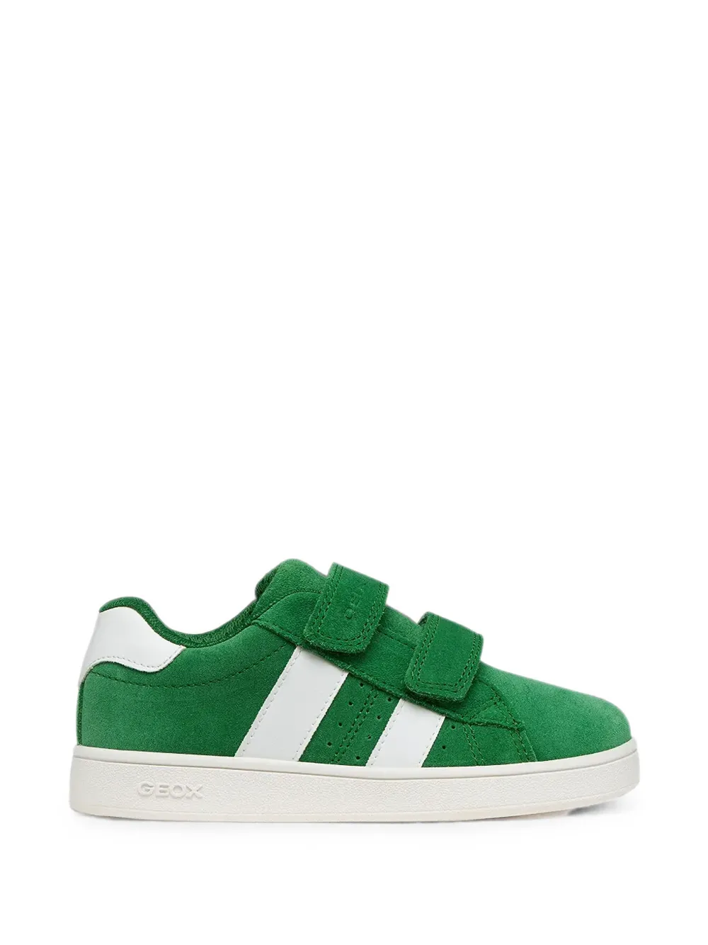 Geox Kids Eclyper touch-strap suede sneakers Groen