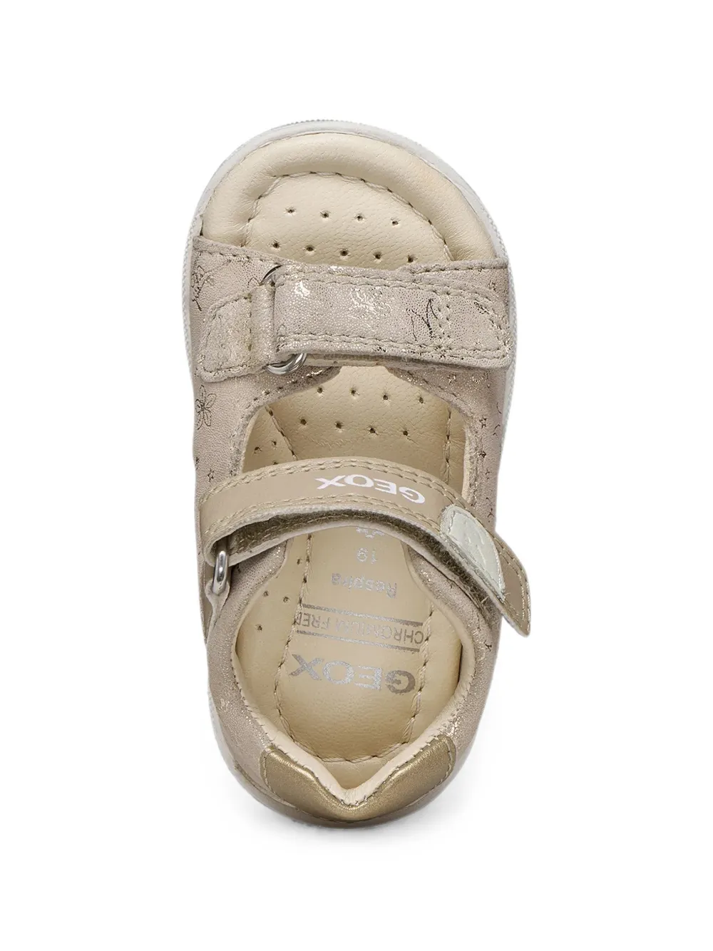 Geox Kids Macchia metallic floral-print sandals Beige