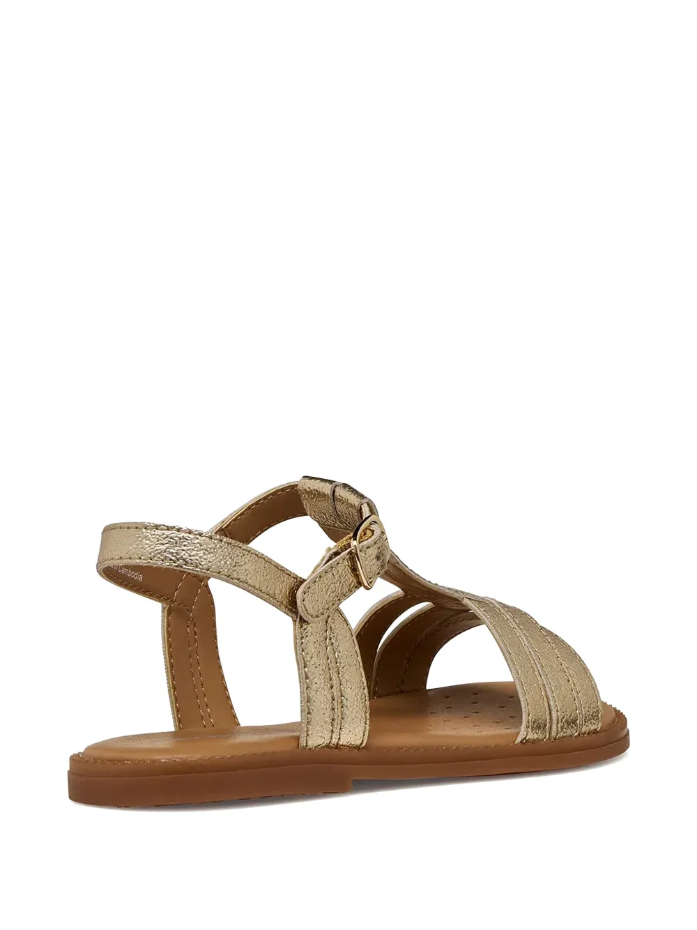 Geox Kids Karly metallic-effect buckle-fastening sandals Goud