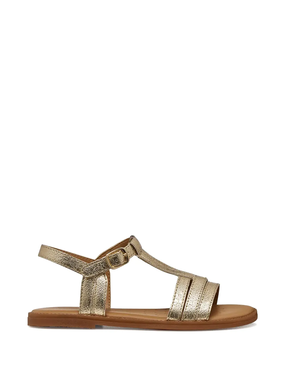 Geox Kids Karly metallic-effect buckle-fastening sandals Goud