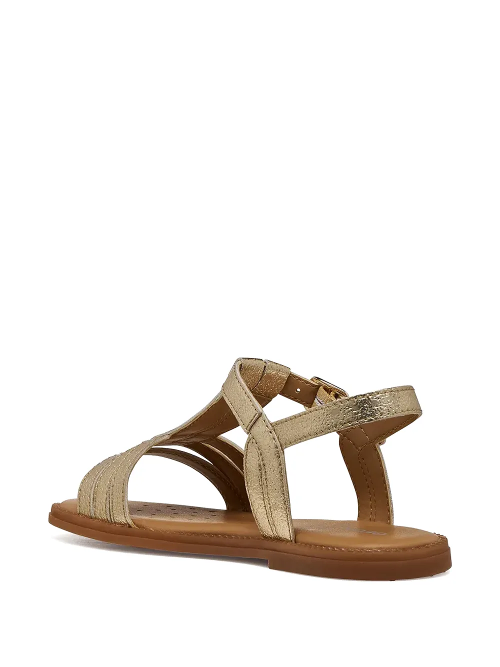 Geox Kids Karly metallic-effect buckle-fastening sandals Goud