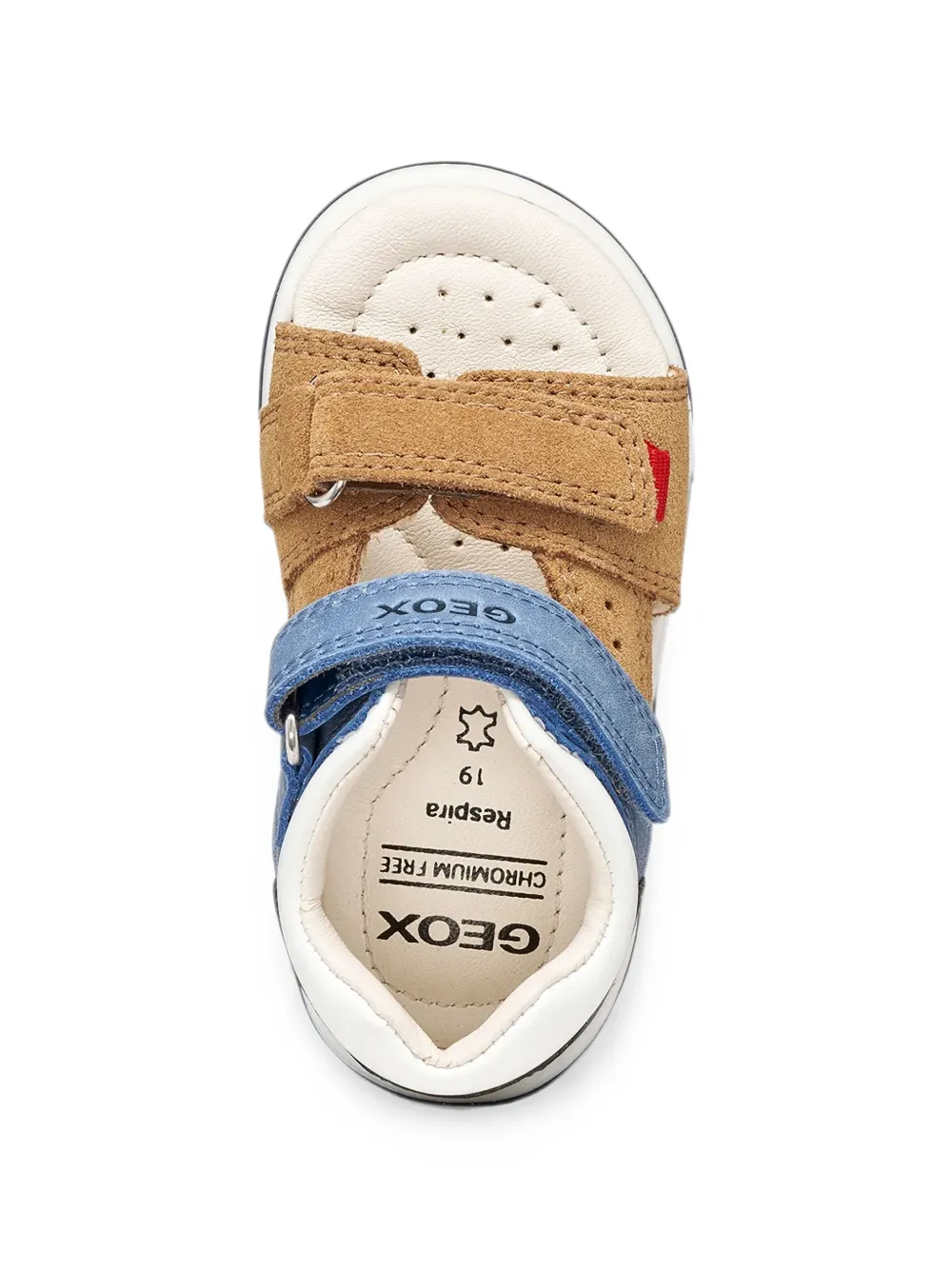 Geox Kids Zapito touch-strap leather sandals Bruin