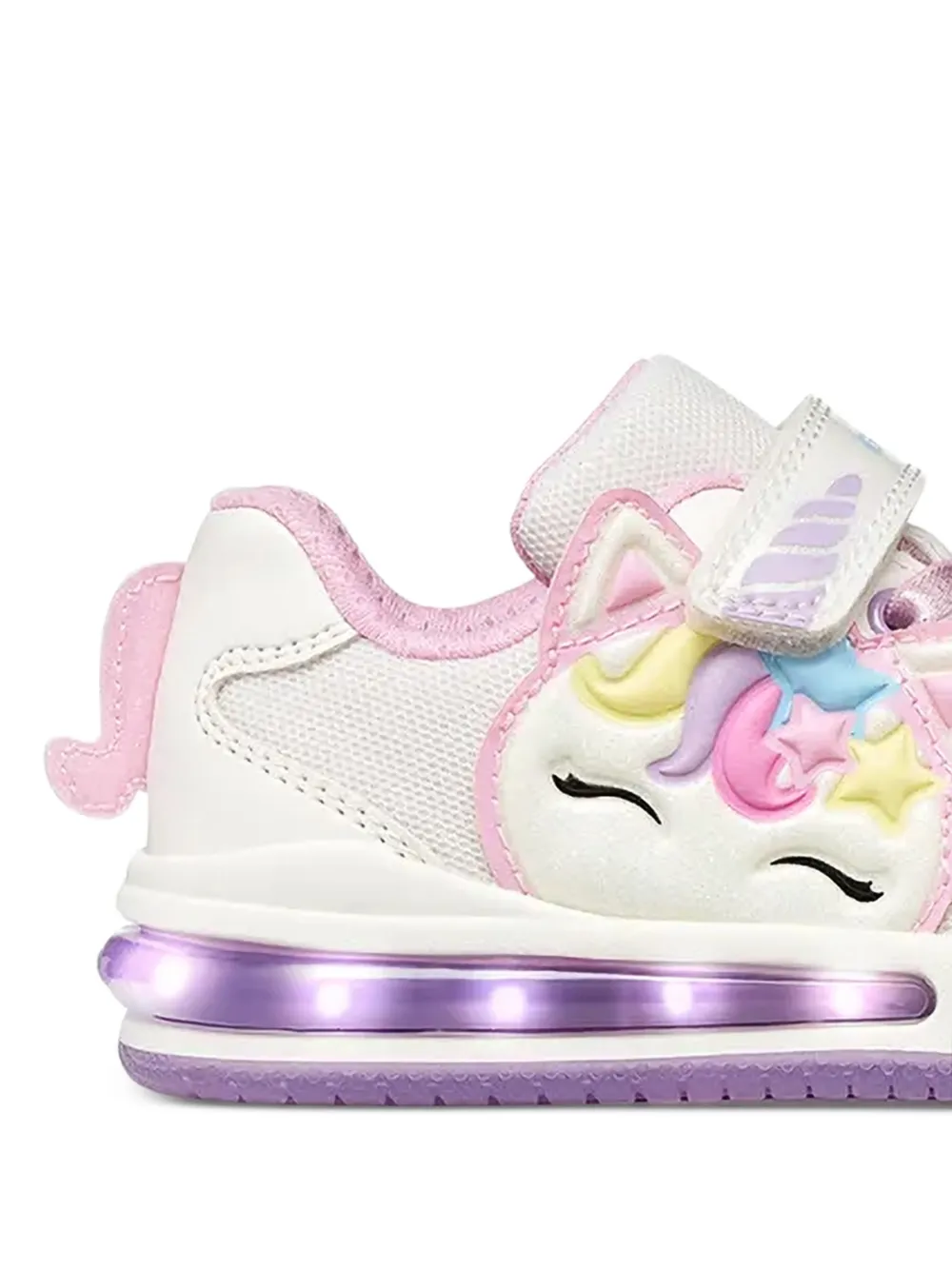 Geox Kids Sketlite unicorn-patch touch-strap sneakers Wit