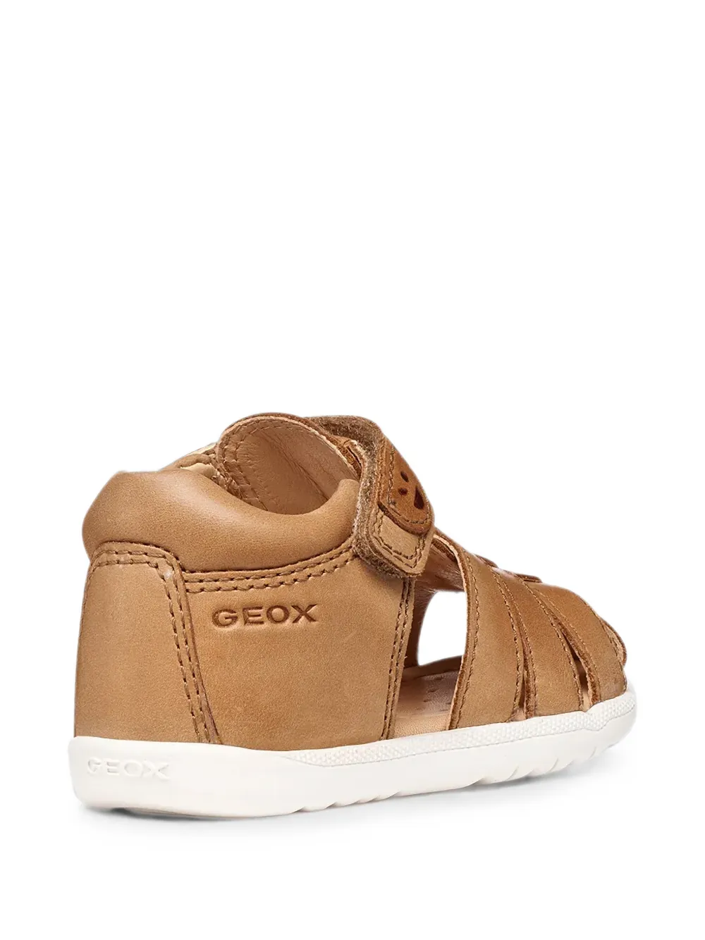 Geox Kids Macchia touch-strap leather sandals Bruin
