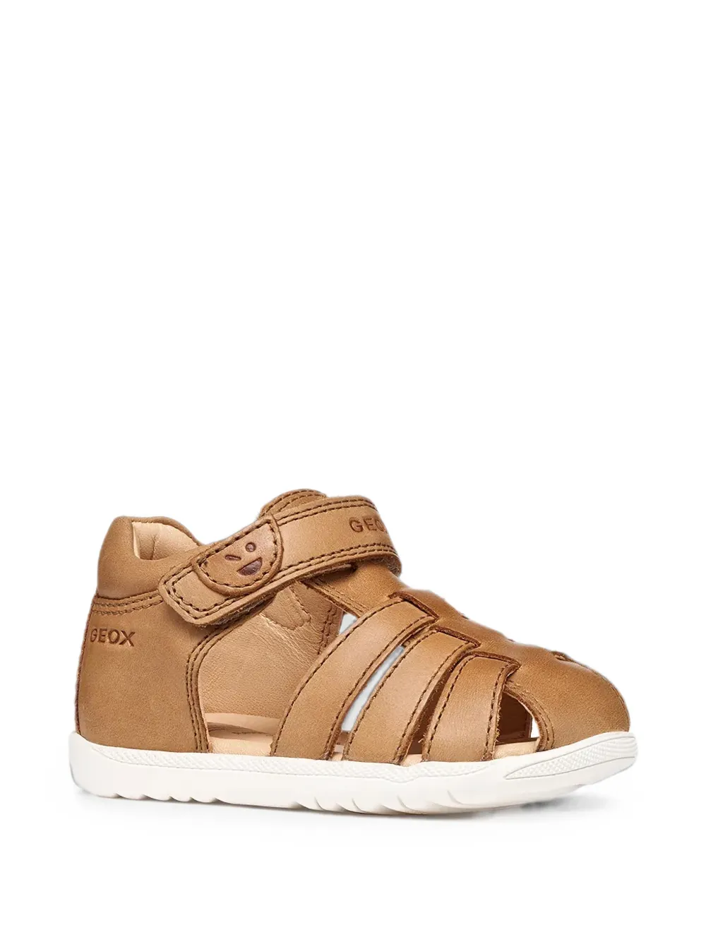Geox Kids Macchia touch-strap leather sandals Bruin
