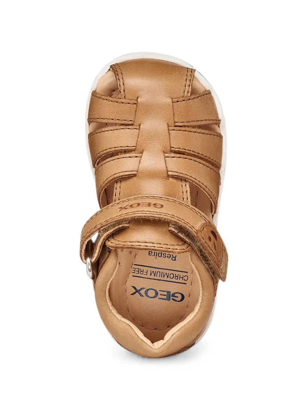 Geox Kids Macchia touch-strap leather sandals Bruin