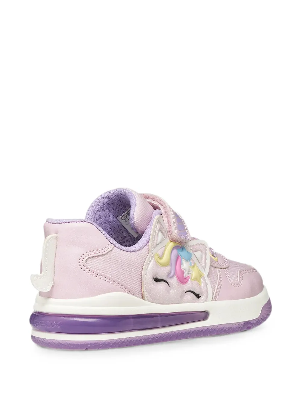 Geox Kids Sketlite unicorn-patch touch-strap sneakers Paars