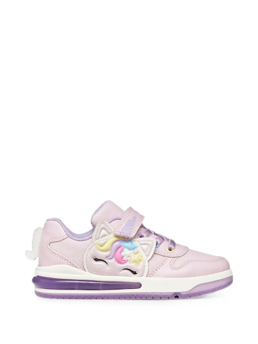Geox Kids Sketlite unicorn-patch touch-strap sneakers Paars