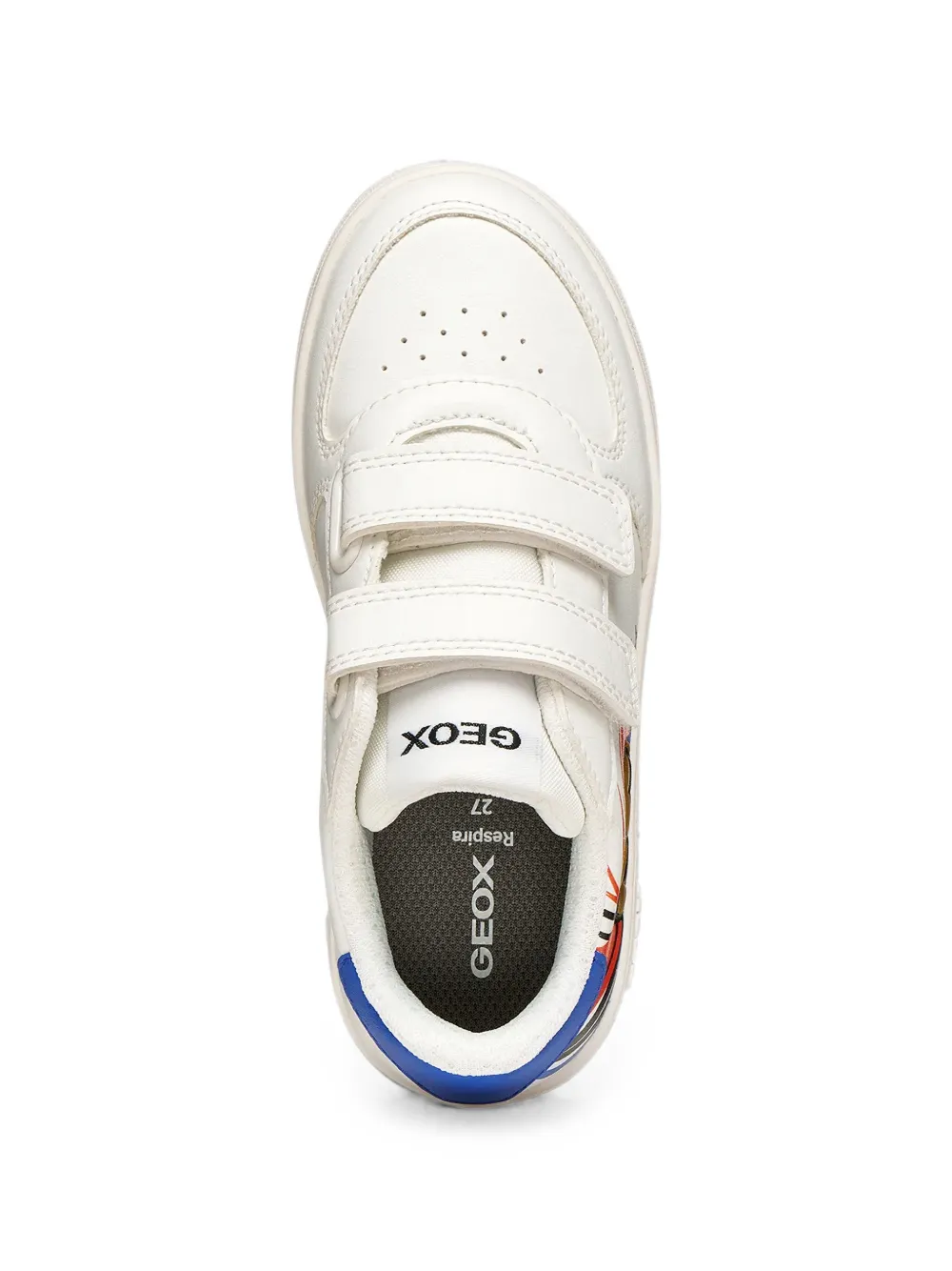 Geox Kids touch-strap football-print sneakers Wit