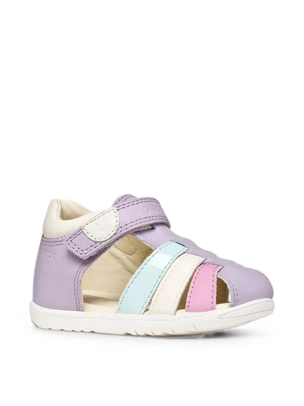 Geox Kids Macchia touch-strap leather sandals Paars